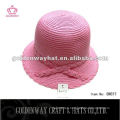 Sombrero de lujo de la paja de las muchachas rosadas de la manera
